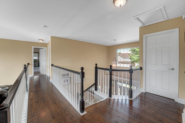 2316 Loop Rd, Algonquin, IL 60102 - hallway with an upstairs landing, wood finished floors, and attic access