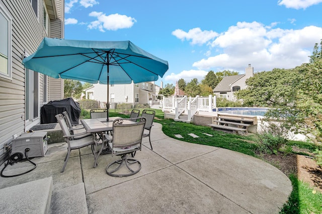 2316 Loop Rd, Algonquin, IL 60102 - view of patio / terrace featuring a grill, a hot tub, outdoor dining space, and a deck