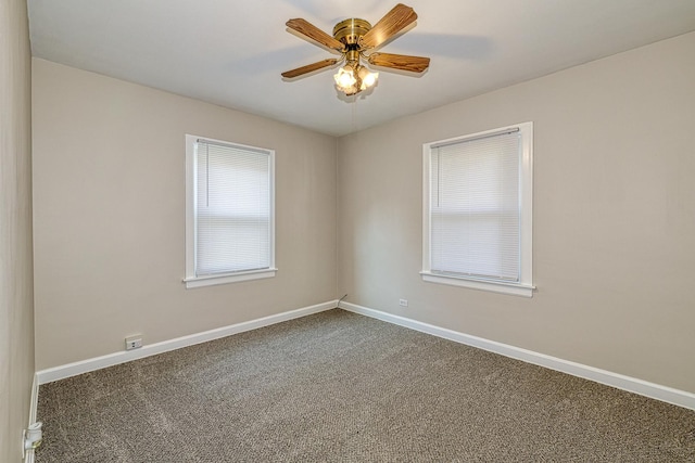165 S Commonwealth Ave, Elgin, IL 60123 - carpeted empty room featuring baseboards and ceiling fan