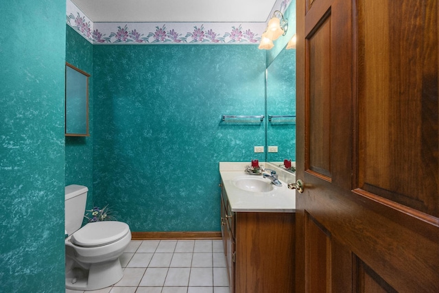 1364 Yorkshire Ln, Carol Stream, IL 60188 - half bath featuring tile patterned floors and vanity