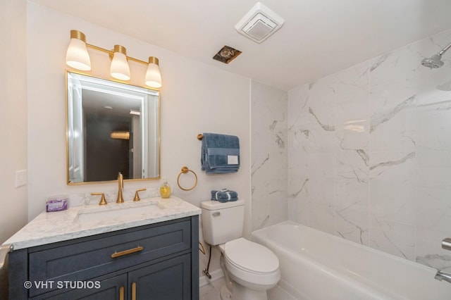 127 N Wolf Rd Unit 52A, Wheeling, IL 60090 - full bathroom featuring vanity, marble look tiles, and  shower combination