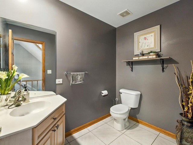 1386 Laurel Oaks Dr, Streamwood, IL 60107 - half bath with vanity and tile patterned floors