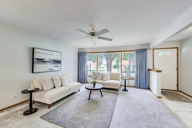 539 S Evergreen Ave, Arlington Heights, IL 60005 - living area with ceiling fan and carpet flooring