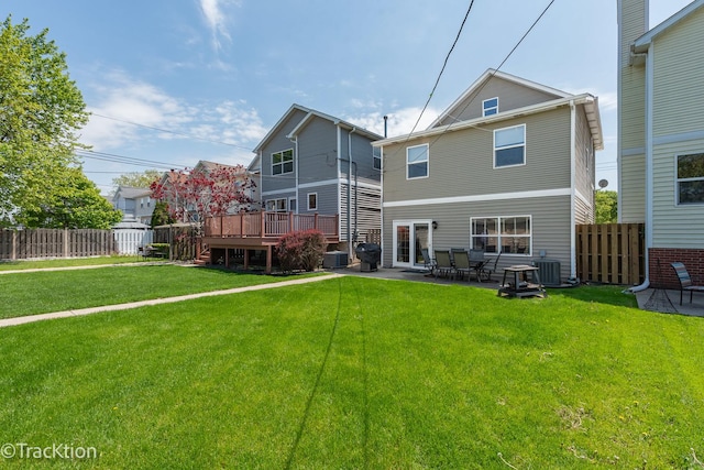 6158 W 60th St, Chicago, IL 60638 - rear view of house with a deck, central AC, and a patio