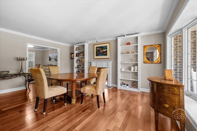 1519 Wedgefield Cir, Naperville, IL 60563 - dining area with plenty of natural light, light wood-type flooring, and ornamental molding