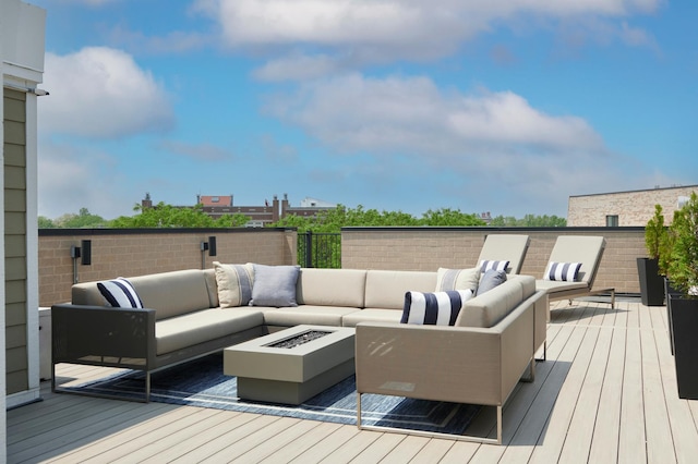 3828 N Racine Ave Unit 3, Chicago, IL 60613 - deck with an outdoor living space with a fire pit