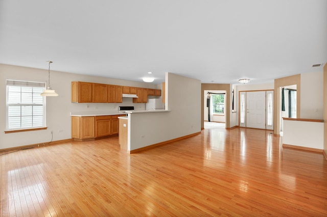 213 Stillwater Ct, Oswego, IL 60543 - unfurnished living room featuring light wood-type flooring and baseboards