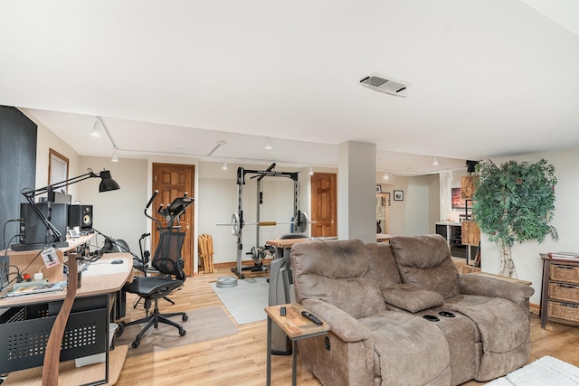 407 Anthony Ct, Oswego, IL 60543 - living room with light wood-type flooring and an office area