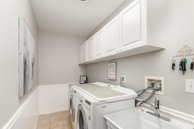 407 Anthony Ct, Oswego, IL 60543 - washroom with cabinet space, washing machine and dryer, and wainscoting