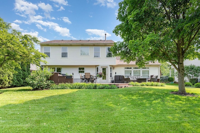 407 Anthony Ct, Oswego, IL 60543 - back of property with a yard, a patio area, and an outdoor hangout area