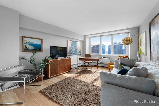 1150 N Lake Shore Dr Unit 19A, Chicago, IL 60611 - living room featuring light wood-style floors and a baseboard radiator