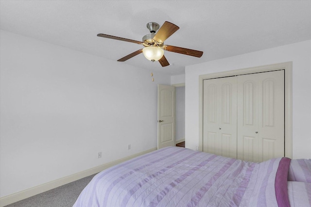 2107 Max Run Dr E, Champaign, IL 61822 - bedroom with carpet flooring, a closet, and a ceiling fan