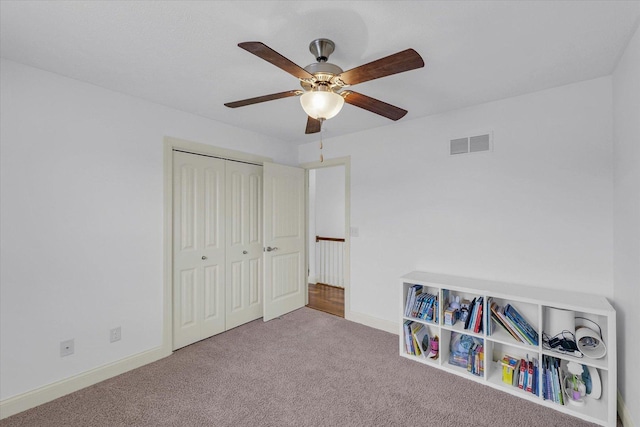 2107 Max Run Dr E, Champaign, IL 61822 - bedroom featuring carpet floors, a closet, and a ceiling fan