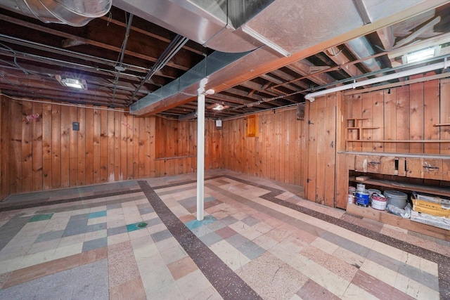9316 S Utica Ave, Evergreen Park, IL 60805 - finished below grade area with tile patterned floors and wooden walls