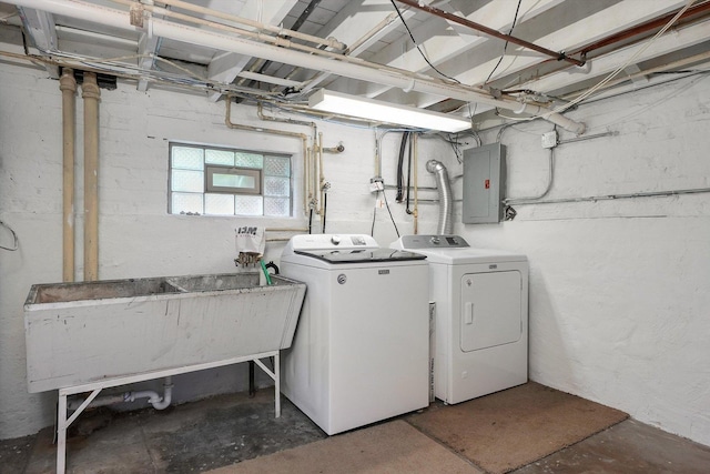 9316 S Utica Ave, Evergreen Park, IL 60805 - washroom with independent washer and dryer and electric panel