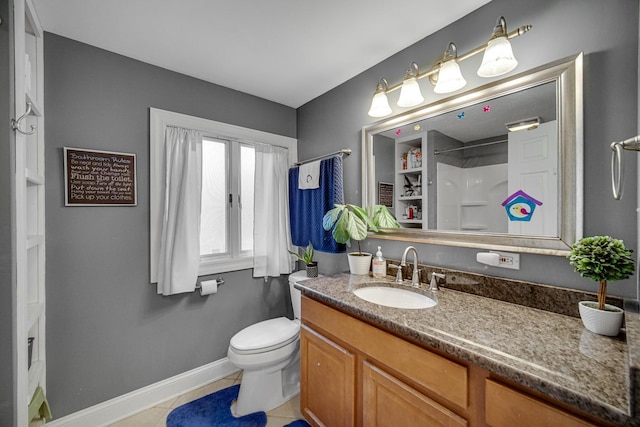 18625 Lexington Ave, Homewood, IL 60430 - bathroom with vanity, a shower, and tile patterned floors