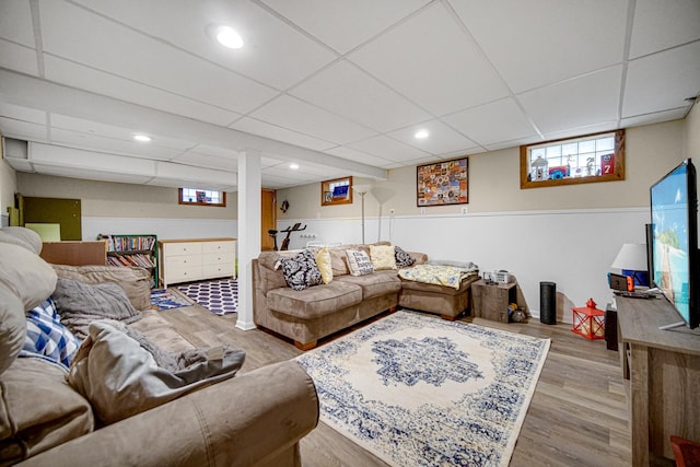 18625 Lexington Ave, Homewood, IL 60430 - living area featuring a paneled ceiling and wood finished floors