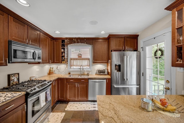 18625 Lexington Ave, Homewood, IL 60430 - kitchen with appliances with stainless steel finishes, recessed lighting, and light stone counters