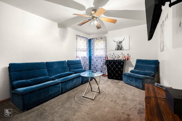 754 E 158th St, South Holland, IL 60473 - carpeted living room with ceiling fan