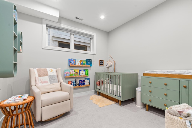 1410 N Greenview Ave Unit 1, Chicago, IL 60642 - carpeted bedroom featuring a nursery area and recessed lighting