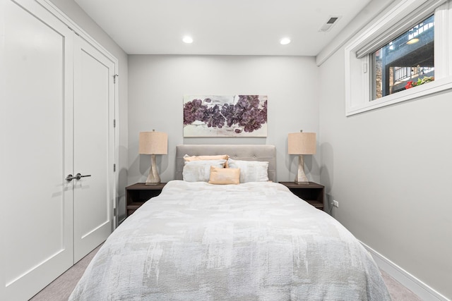 1410 N Greenview Ave Unit 1, Chicago, IL 60642 - carpeted bedroom with recessed lighting and a closet