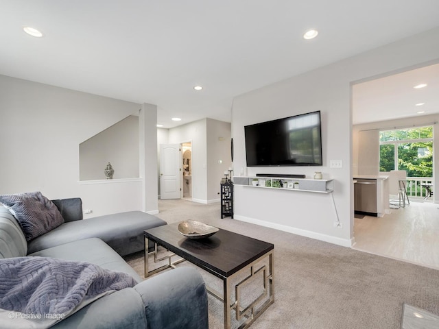 1058 Bartholdi Ct, Carol Stream, IL 60188 - living area featuring light carpet and recessed lighting