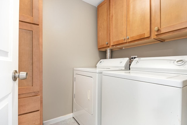 1237 Fox River Dr, Algonquin, IL 60102 - laundry room featuring separate washer and dryer and cabinet space