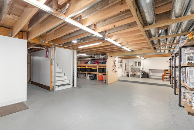1237 Fox River Dr, Algonquin, IL 60102 - unfinished basement with stairway