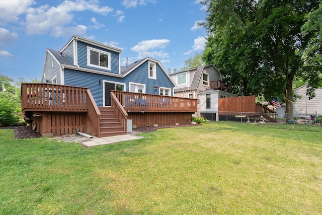1237 Fox River Dr, Algonquin, IL 60102 - rear view of property featuring a wooden deck