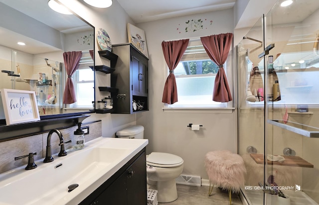 38159 N Geraghty Ave, Beach Park, IL 60087 - full bath with a shower stall, vanity, and wood finished floors
