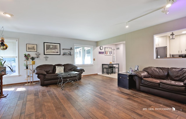 38159 N Geraghty Ave, Beach Park, IL 60087 - living room with dark wood-style flooring and track lighting