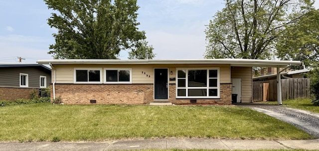1133 Parkview Ave, Chicago Heights, IL 60411 - single story home featuring brick siding, driveway, and crawl space