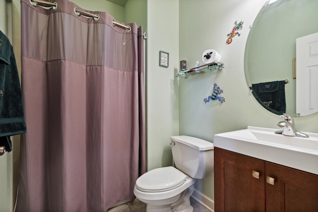 12820 Tipperary Ln, Plainfield, IL 60585 - bathroom featuring vanity, a shower with curtain, and tile patterned floors