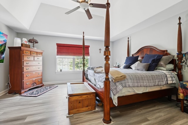 12820 Tipperary Ln, Plainfield, IL 60585 - bedroom featuring wood finished floors, a ceiling fan, and vaulted ceiling