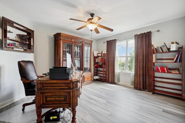 12820 Tipperary Ln, Plainfield, IL 60585 - office space with ceiling fan and light wood-style flooring