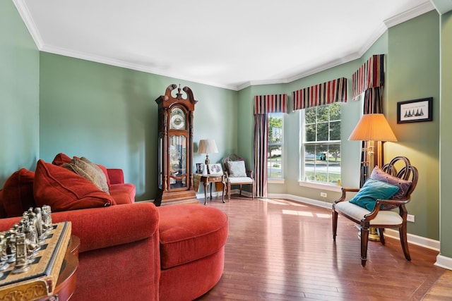 12820 Tipperary Ln, Plainfield, IL 60585 - living area featuring ornamental molding and hardwood / wood-style floors