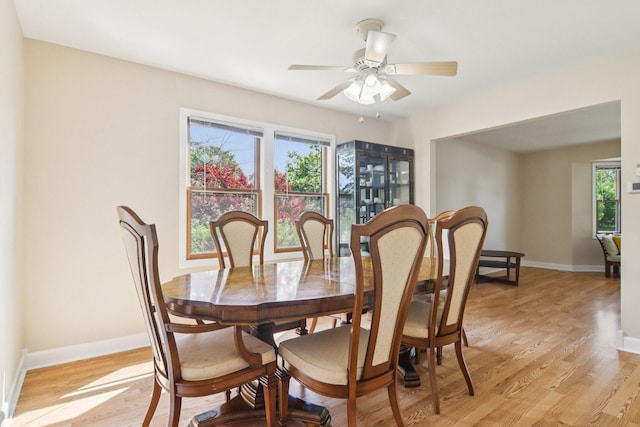 3760 N Alder Dr, Hoffman Estates, IL 60192 - dining area with a ceiling fan and light wood finished floors