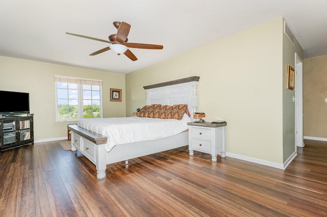 5284 Harvey Rd, Caledonia, IL 61011 - bedroom with dark wood-type flooring and ceiling fan