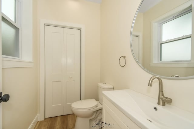 223 E 20th Ct, Lockport, IL 60441 - bathroom with vanity, wood finished floors, and a closet