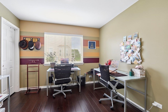 2025 Westbury Ln, Aurora, IL 60502 - home office with hardwood / wood-style flooring and baseboards