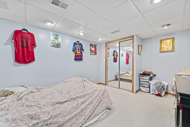 7008 Plymouth Ct Unit 7008, Tinley Park, IL 60477 - bedroom with a paneled ceiling, carpet floors, and a closet