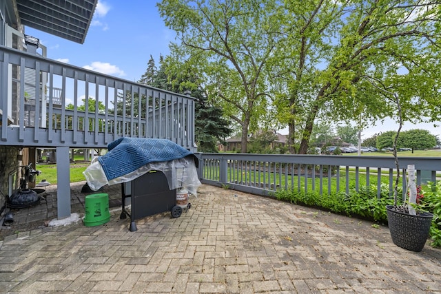 7008 Plymouth Ct Unit 7008, Tinley Park, IL 60477 - view of patio / terrace featuring a wooden deck and area for grilling