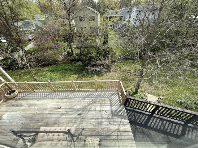 21317 W Shady Ln, Lake Zurich, IL 60047 - wooden terrace with view of wooded area