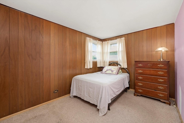5530 Parkview Ct, Crestwood, IL 60418 - bedroom featuring wood walls and light carpet