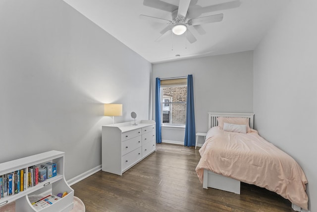 6351 N Glenwood Ave Unit 1S, Chicago, IL 60660 - bedroom with dark wood finished floors and a ceiling fan