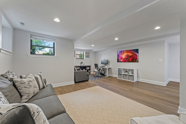 6351 N Glenwood Ave Unit 1S, Chicago, IL 60660 - living area featuring wood finished floors and recessed lighting