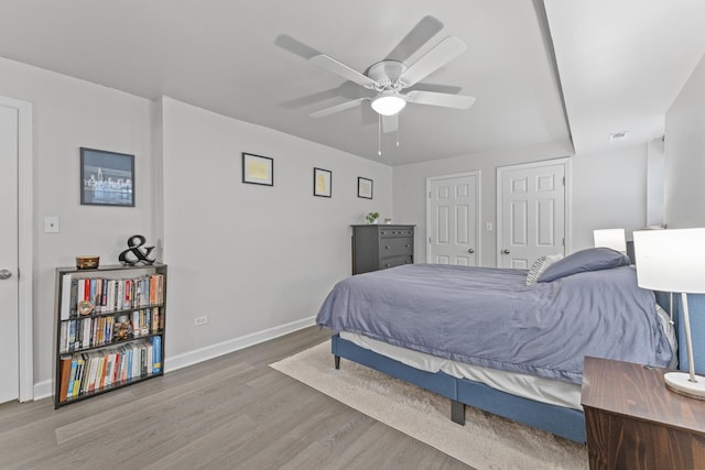 6351 N Glenwood Ave Unit 1S, Chicago, IL 60660 - bedroom featuring wood finished floors and ceiling fan