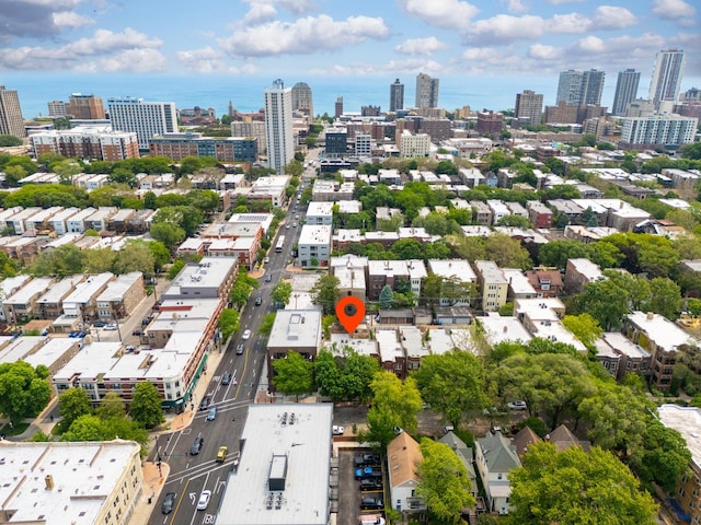 6351 N Glenwood Ave Unit 1S, Chicago, IL 60660 - aerial overview of property's location with city skyline