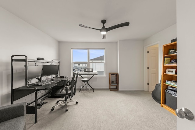29W711 Cambridge St, Warrenville, IL 60555 - home office featuring a ceiling fan and carpet flooring