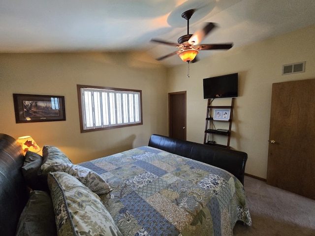 4910 143rd Pl, Midlothian, IL 60445 - carpeted bedroom featuring lofted ceiling and a ceiling fan